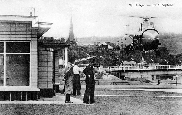Atterrissage de l'hélicoptère Sikorsy à l'héliport de Liège