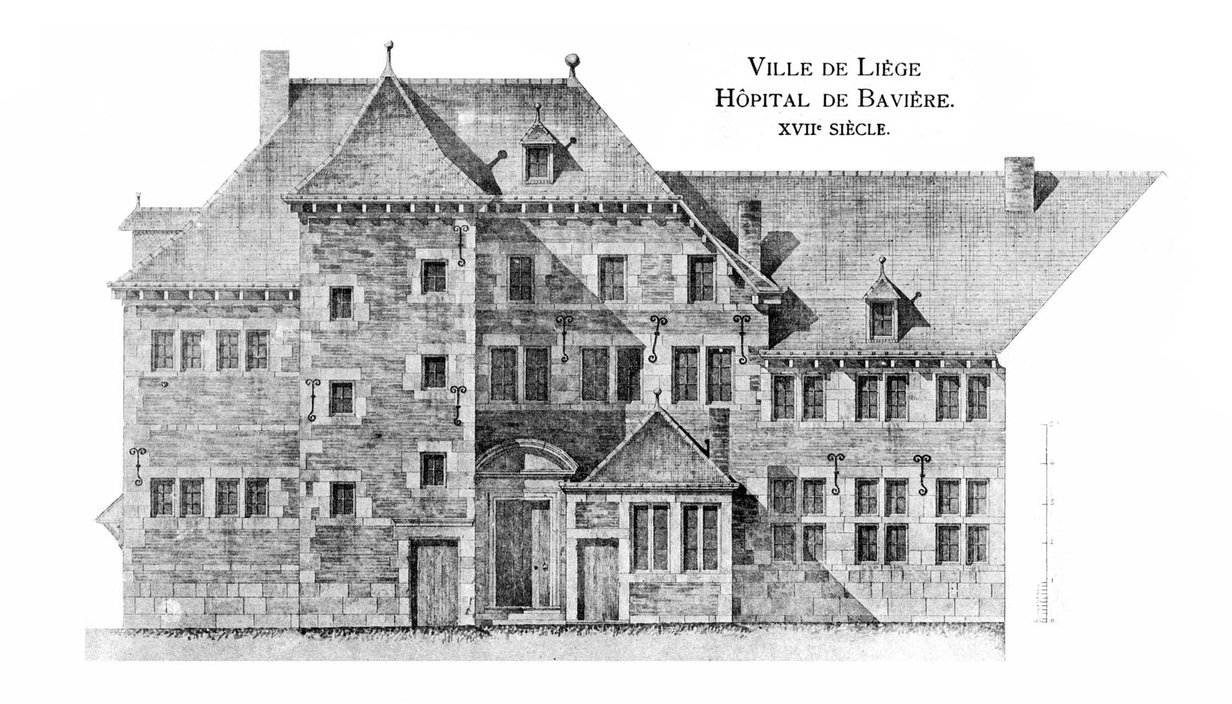 Ancien Hopital de Bavière à Liège - Façade 1