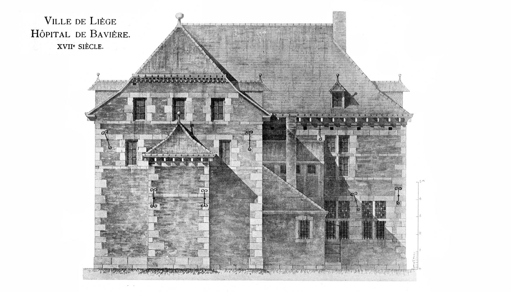 Ancien Hopital de Bavière à Liège - Façade 2