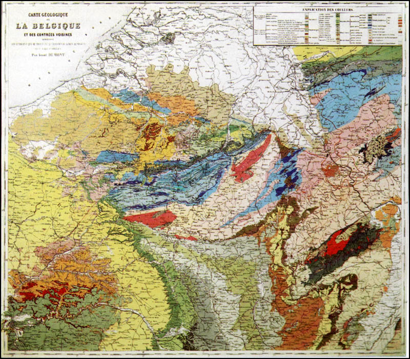 Carte géologique de la Belgique par André DUMONT