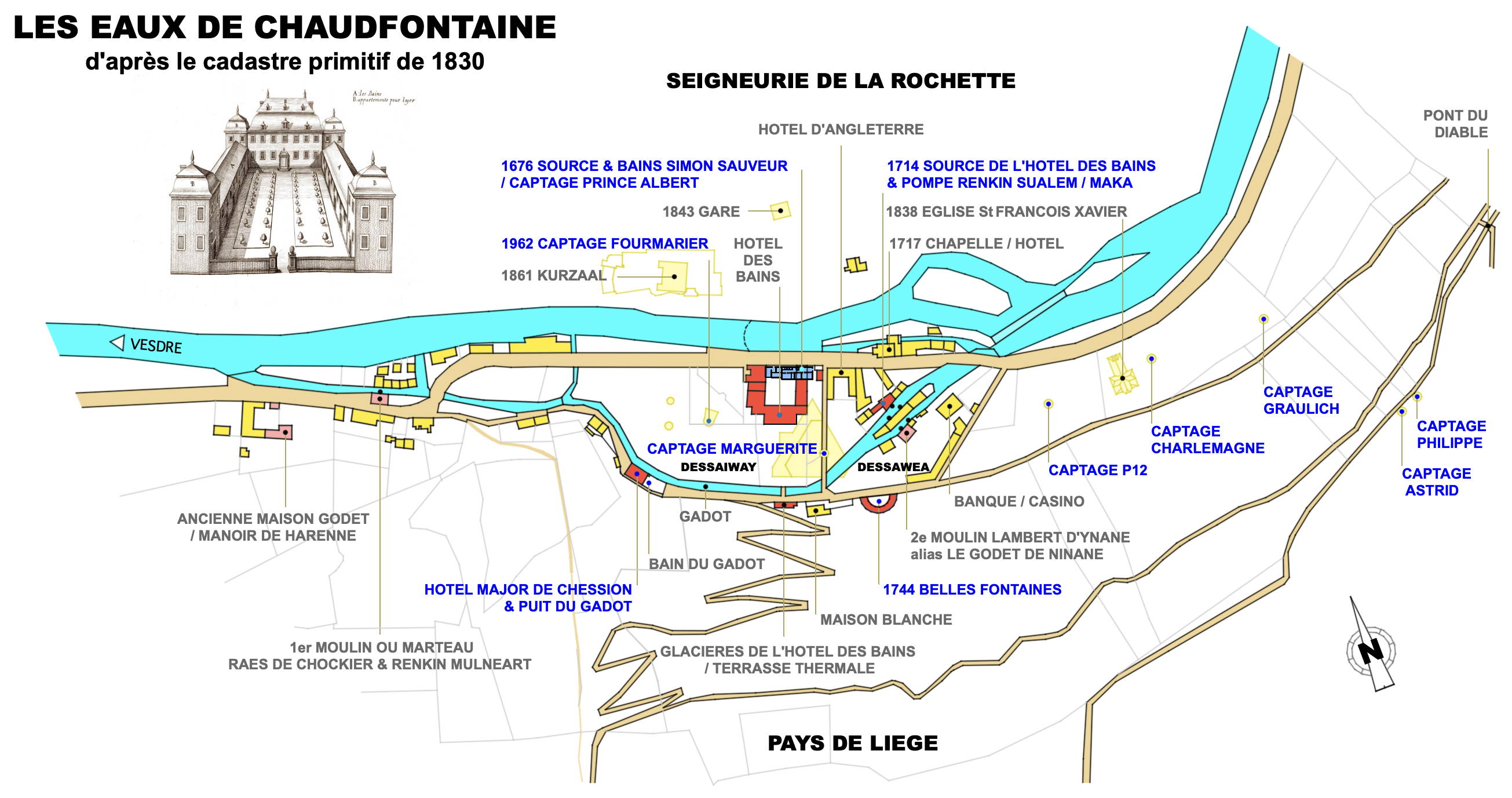 Le village de Chaudfontaine en 1833