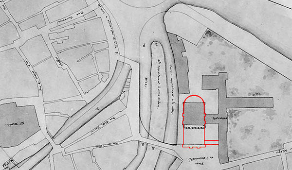 1810 - Cadastre - L'Auditoire de l'Université de Liège a remplacé l'Eglise des Jésuites Wallons à Liège