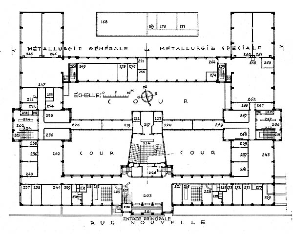 ULG Val Benoit - 1937 Institut de Chimie et de Métallurgie. Plan du rez-de-chaussée.