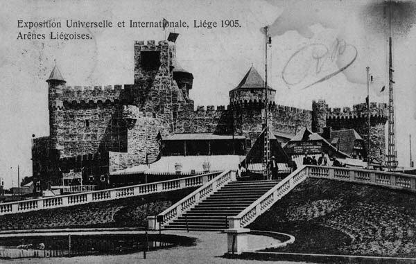 Liege Expo 1905 - Les arènes liégeoises du coté du parc des attractions
