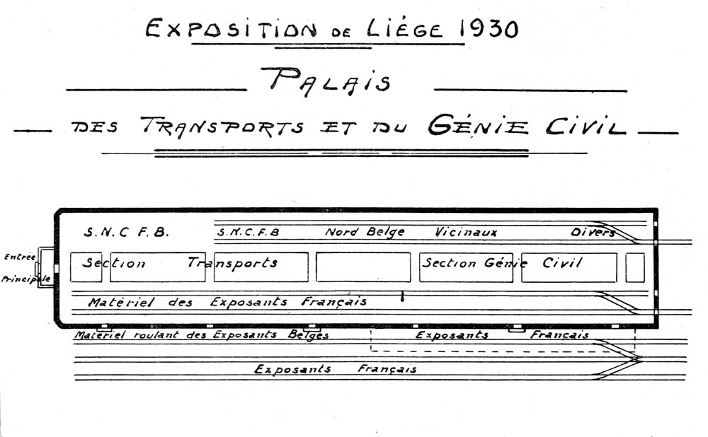 Liege Expo 1930 - Plan du Palais des Transports et du Génie Civil