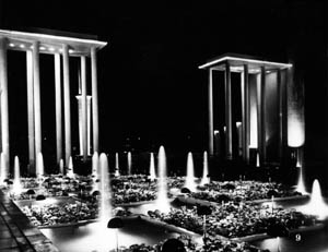Liege Expo 1939 - Les fontaines de l'allée centrale