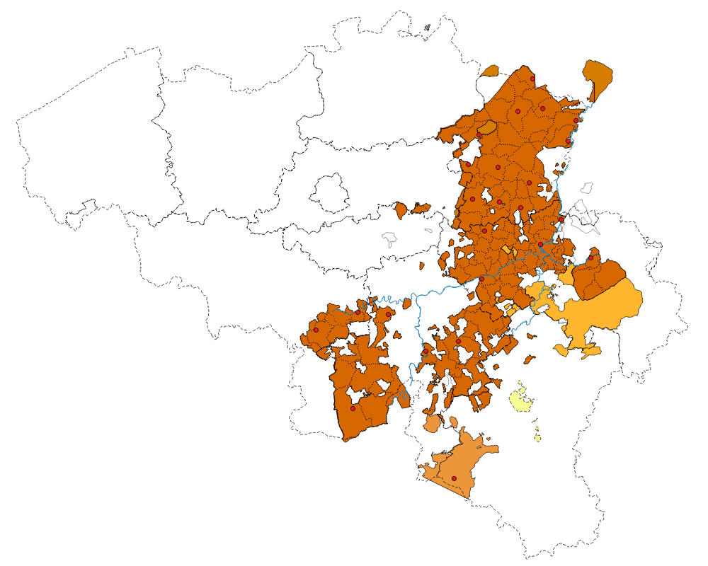 Le territoire de la principauté de Liège selon la carte de Ferraris - Estelle Florani