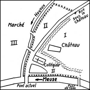 HUY - Divisions urbaines en 1066