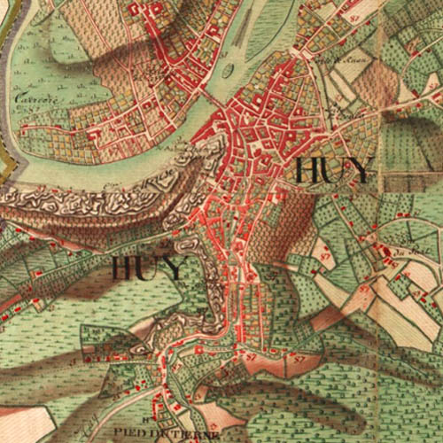 Plans de la ville de Huy - 1777 Ferraris
