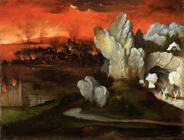 1521 Joachim Patinir - Incendie de Sodome et Gomorrhe