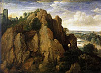 1582 Lucas van Valckenborch - Paysage montagneux à Chokier