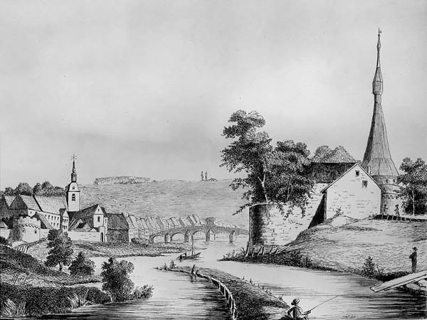 1804 - ISTA - L'ancien collège des Jésuites en Ile au clocher si particulier, le pont des Arches et la tour en Bêche