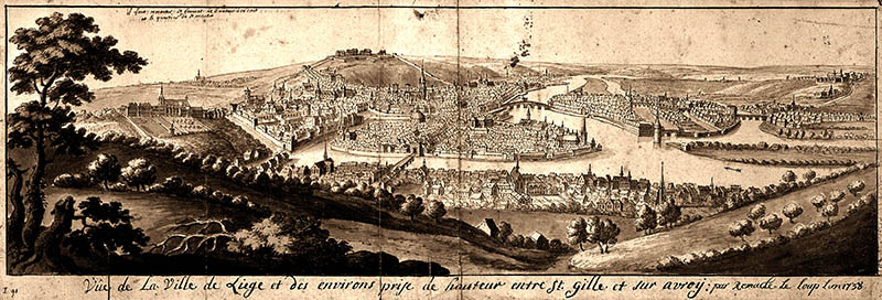 Vue de la ville de Liège et des environs - 1738 Remacle Le Loup
