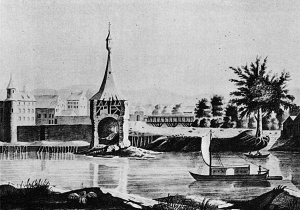 1819 - Bethune - La tour en Beche emportée par les pluies de 1819