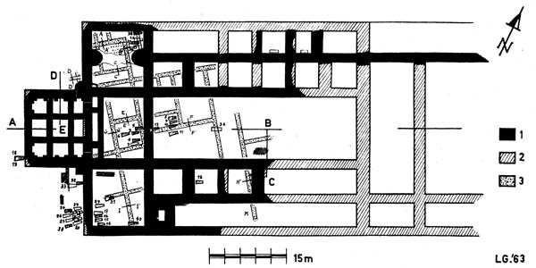 Plan général des fouilles de 1907, d'après P. Lohest.